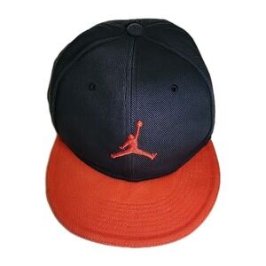 Vintage Nike Jordan Jumpman Fitted Hat Navy Blue Orange 7 3/4 Y2K